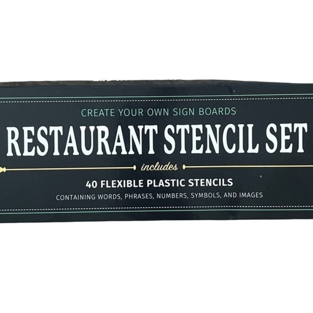 Restaurant Stencil Set Excello Global Includes 40 Flexible Plastic Stencils